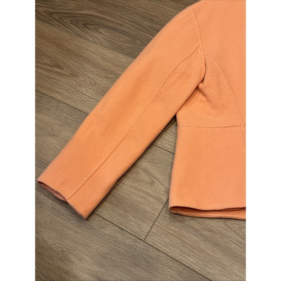 Eileen Fisher Jacket Womens PM Peach Open Front Blazer Wool Cashmere Blend EUC - Picture 8 of 9